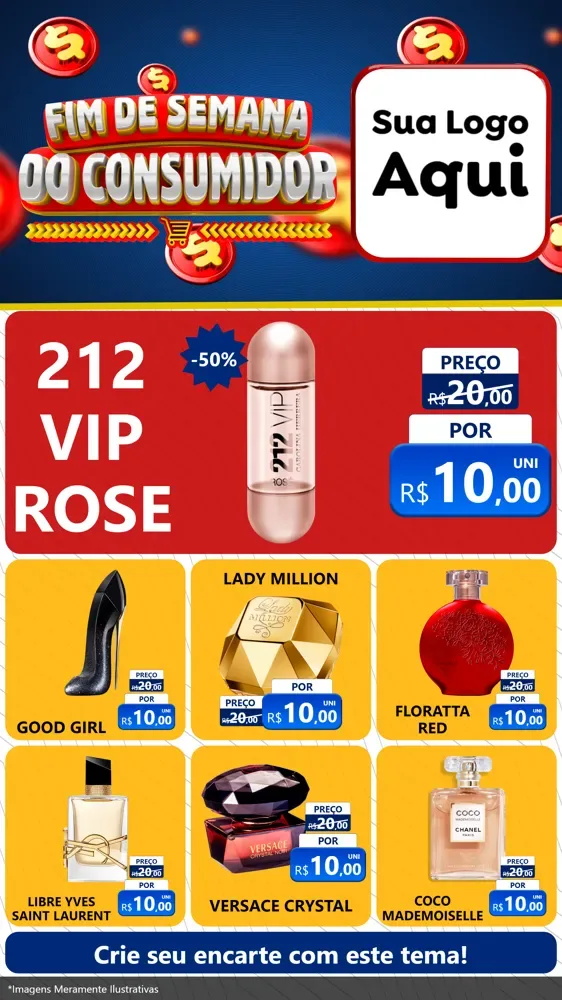 Modelo de Rede Social para Stories com o tema Fim de Semana do Consumidor para Perfumes