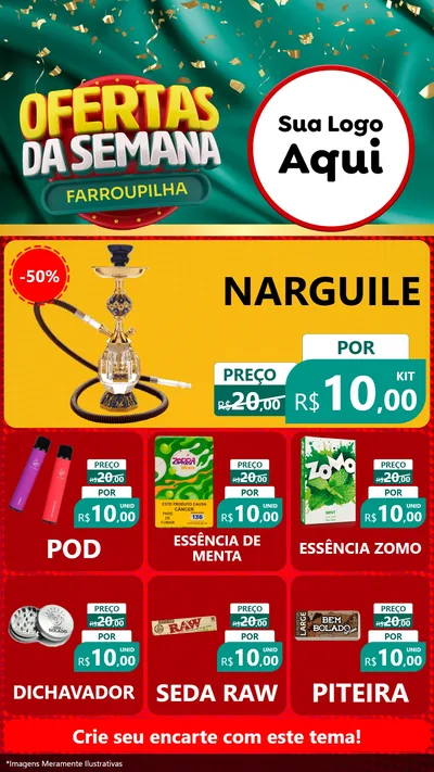 Modelo de Rede Social para Stories com o tema Ofertas da Semana Farroupilha para Tabacaria
