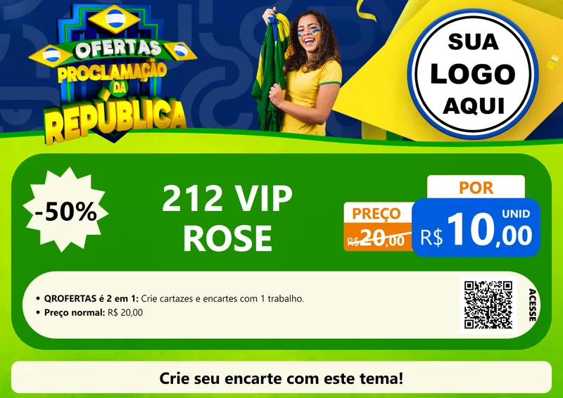Modelo de Cartaz para Cartaz A4 Horizontal com o tema Ofertas Proclamação da República para Perfumes