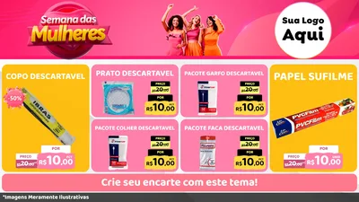 Modelo de TV para TV Horizontal com o tema Semana das Mulheres para Embalagens