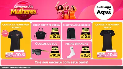 Modelo de TV para TV Horizontal com o tema Semana das Mulheres para Roupas e acessórios