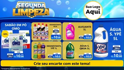 Modelo de TV para TV Horizontal com o tema Segunda da Limpeza para Produtos de Limpeza