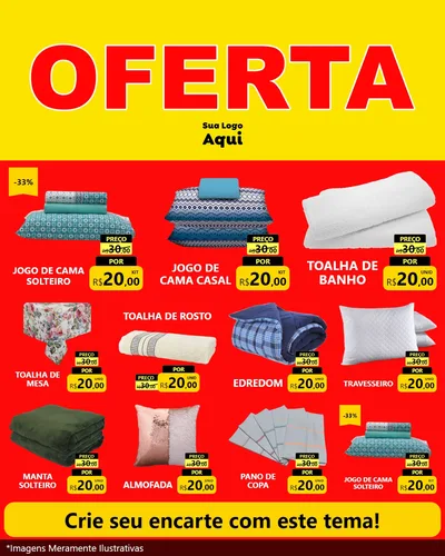 Modelo de Rede Social para Feed Instagram com o tema OFERTA - Vermelho Cartaz para Cama, Mesa e Banho