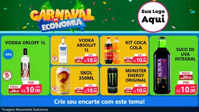 Modelo de TV para TV Horizontal com o tema Carnaval da Economia para Distribuidora de bebidas