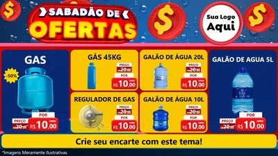 Modelo de TV para TV Horizontal com o tema Sabadão de Ofertas para Água e gás