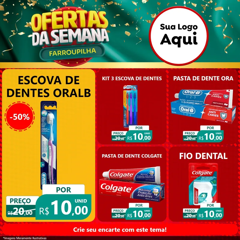Modelo de Rede Social para Feed Facebook com o tema Ofertas da Semana Farroupilha para Higiene Pessoal