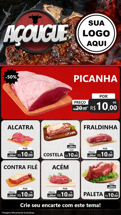 Modelo de Rede Social para Stories com o tema Açougue para Açougue