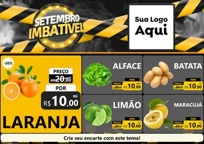 Modelo de Encarte para Encarte A4 Horizontal com o tema Setembro Imbatível para Hortifrúti