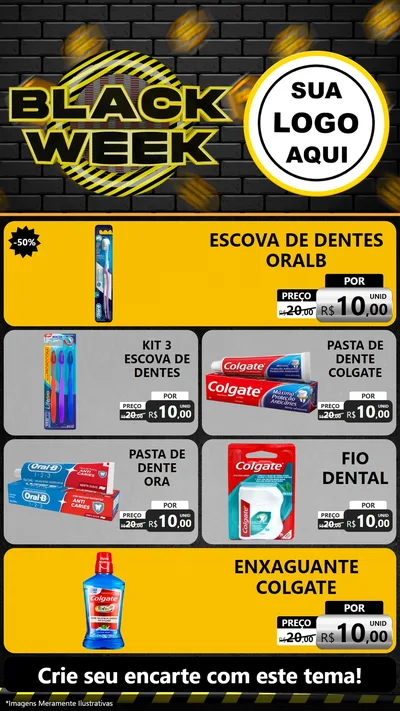 Modelo de TV para TV Vertical com o tema Black Week para Higiene Pessoal