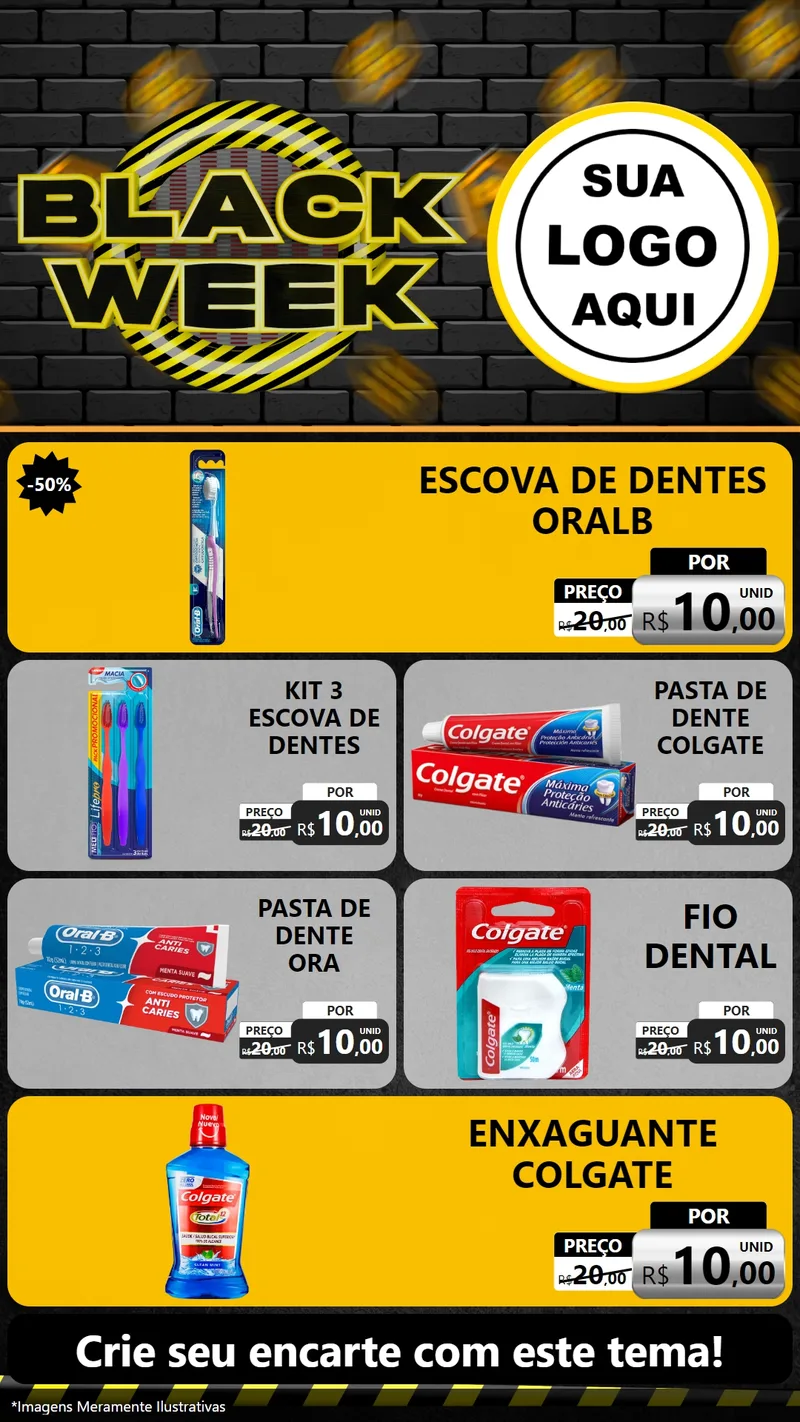 Modelo de TV para TV Vertical com o tema Black Week para Higiene Pessoal