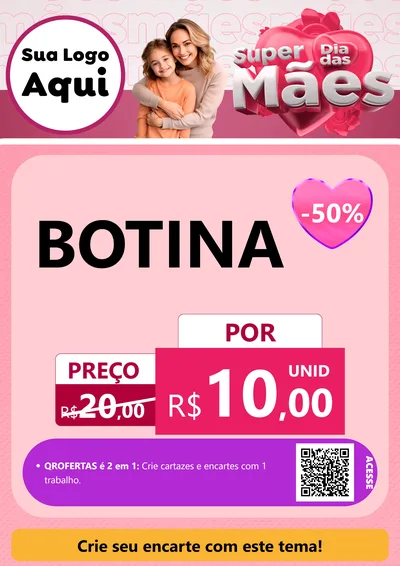 Modelo de Cartaz para Cartaz A4 Vertical com o tema Super Dia Das Mães para Agropecuária