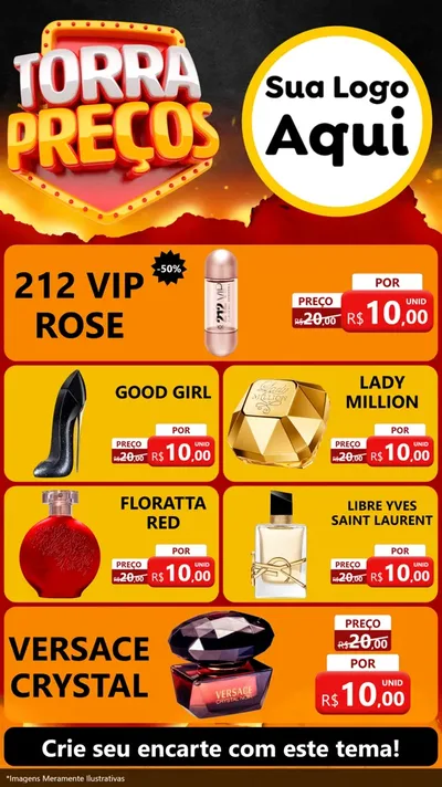 Modelo de TV para TV Vertical com o tema Torra Preços para Perfumes
