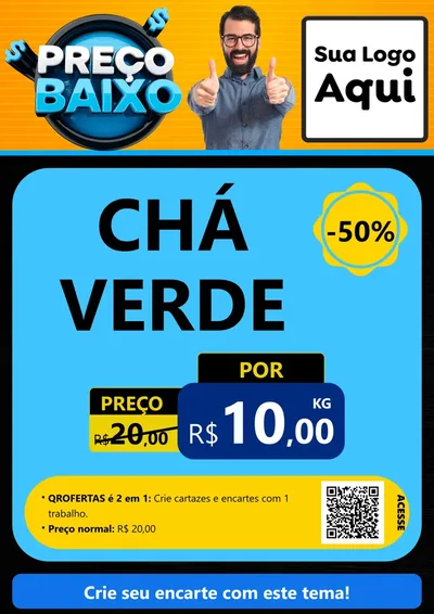 Modelo de Cartaz para Cartaz A4 Vertical com o tema Preço Baixo para Produtos Naturais
