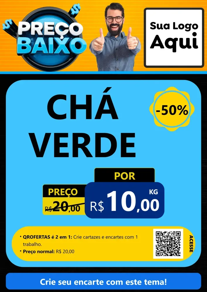 Modelo de Cartaz para Cartaz A4 Vertical com o tema Preço Baixo para Produtos Naturais