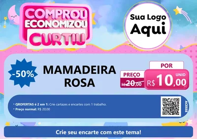 Modelo de Cartaz para Cartaz A4 Horizontal com o tema Comprou economizou curtiu para Bebês