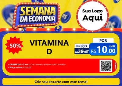 Modelo de Cartaz para Cartaz A4 Horizontal com o tema Semana da Economia para Farmácia