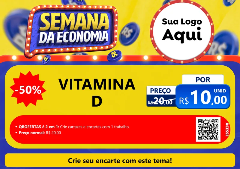 Modelo de Cartaz para Cartaz A4 Horizontal com o tema Semana da Economia para Farmácia