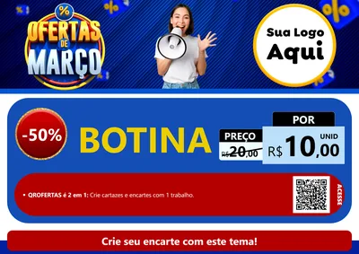 Modelo de Cartaz para Cartaz A4 Horizontal com o tema Ofertas de Março para Agropecuária