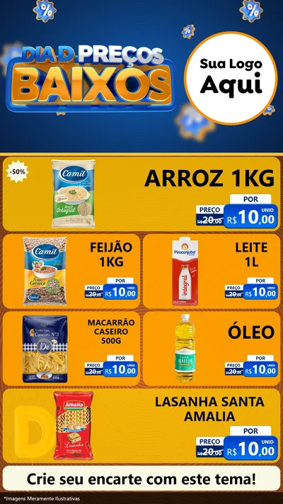 Modelo de TV para TV Vertical com o tema Dia D Preço Baixo para Supermercado