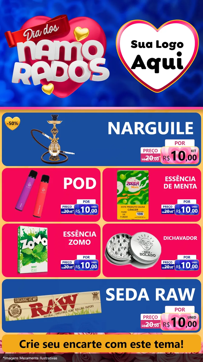 Modelo de TV para TV Vertical com o tema Dia dos namorados para Tabacaria