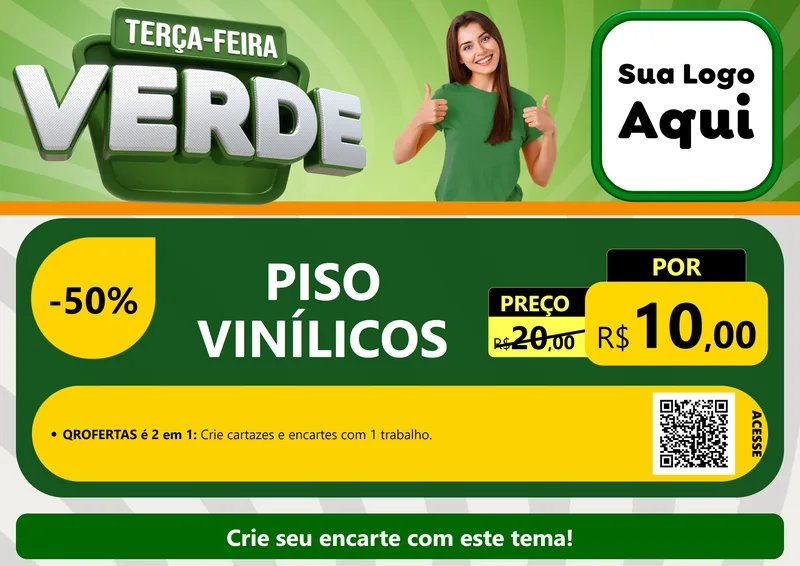 Modelo de Cartaz para Cartaz A4 Horizontal com o tema Terça - Feira Verde para Material para Construção
