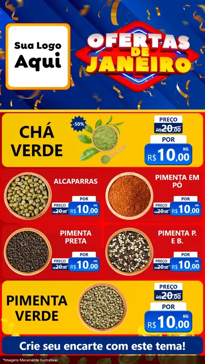 Modelo de TV para TV Vertical com o tema Ofertas de Janeiro para Produtos Naturais