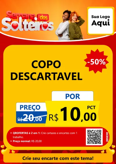 Modelo de Cartaz para Cartaz A4 Vertical com o tema Semana dos Solteiros para Embalagens