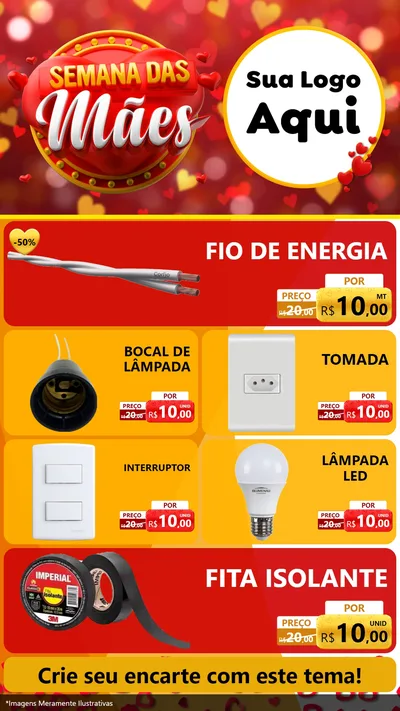 Modelo de TV para TV Vertical com o tema Semana das Mães para Materiais Elétricos