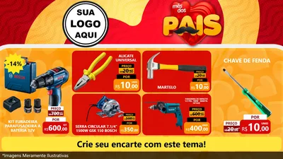 Modelo de TV para TV Horizontal com o tema Mês Dos Pais para Maquinas e Ferramentas