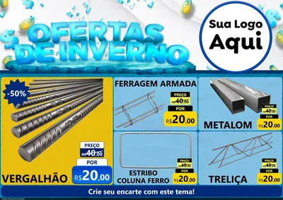 Modelo de Encarte para Encarte A4 Horizontal com o tema Ofertas de Inverno para Ferragens