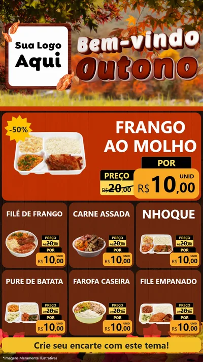 Modelo de Rede Social para Stories com o tema Bem-vindo Outono para Restaurante