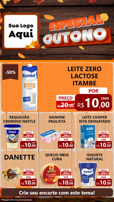 Modelo de Rede Social para Stories com o tema Especial Outono para Frios e Laticínios