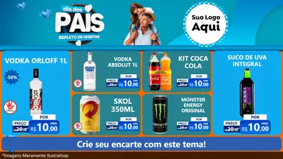Modelo de TV para TV Horizontal com o tema Dia Dos Pais Repleto de Ofertas para Distribuidora de bebidas