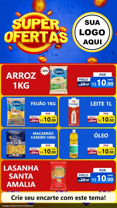 Modelo de TV para TV Vertical com o tema Super Ofertas para Supermercado