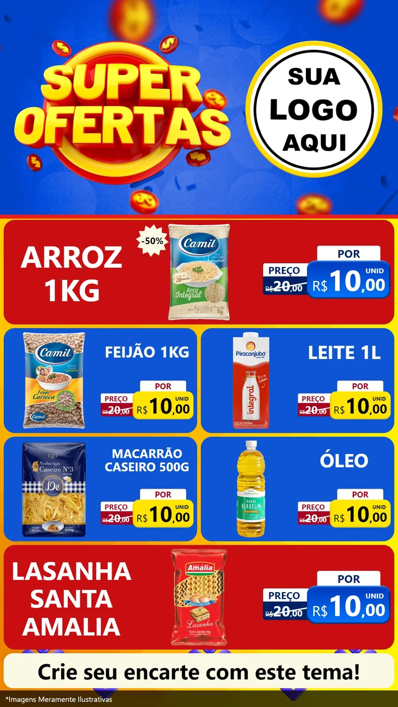 Modelo de TV para TV Vertical com o tema Super Ofertas para Supermercado