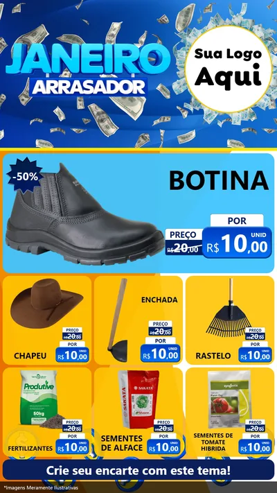 Modelo de Rede Social para Stories com o tema Janeiro Arrasador para Agropecuária