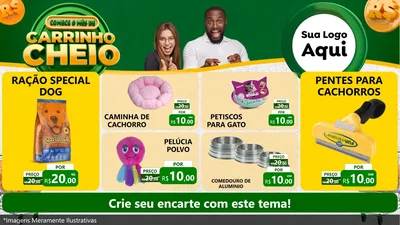 Modelo de TV para TV Horizontal com o tema Carrinho Cheio para Pet Shop