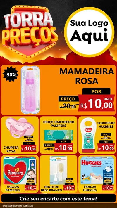 Modelo de Rede Social para Stories com o tema Torra Preços para Bebês