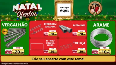 Modelo de TV para TV Horizontal com o tema Natal de Ofertas para Ferragens