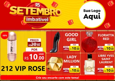 Modelo de Encarte para Encarte A4 Horizontal com o tema Setembro Imbatível para Perfumes