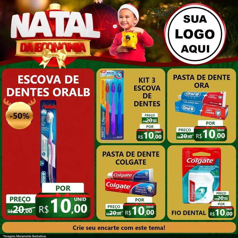 Modelo de Rede Social para Feed Facebook com o tema Natal da Economia para Higiene Pessoal