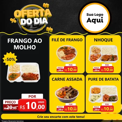 Modelo de Rede Social para Feed Facebook com o tema Oferta Do Dia para Restaurante