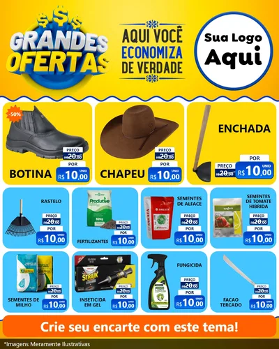 Modelo de Rede Social para Feed Instagram com o tema Grandes Ofertas para Agropecuária