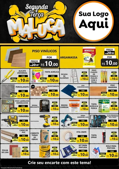 Modelo de Encarte para Encarte A4 Vertical com o tema Segunda e Terça Maluca para Material para Construção