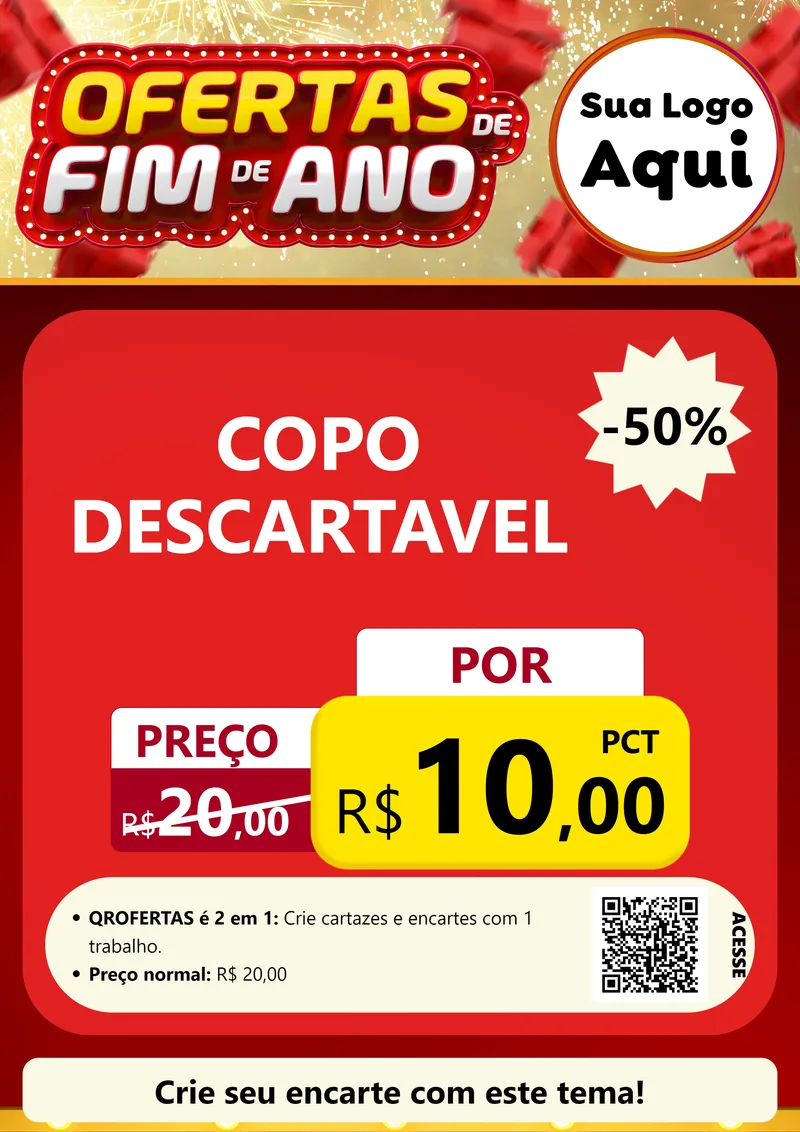Modelo de Cartaz para Cartaz A4 Vertical com o tema Ofertas de Fim de Ano para Embalagens