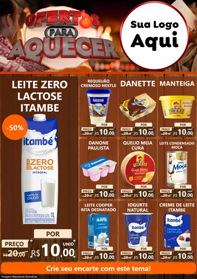 Modelo de Encarte para Encarte A4 Vertical com o tema Ofertas Para Aquecer para Frios e Laticínios