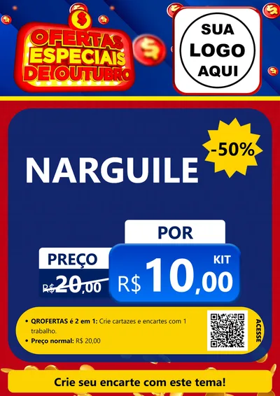 Modelo de Cartaz para Cartaz A4 Vertical com o tema Ofertas Especiais de Outubro para Tabacaria