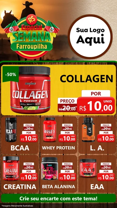 Modelo de Rede Social para Stories com o tema Especial Semana Farroupilha para Suplementos alimentares