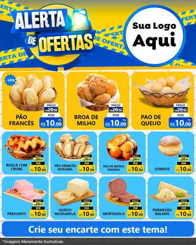 Modelo de Rede Social para Feed Instagram com o tema Alerta de Ofertas para Padaria