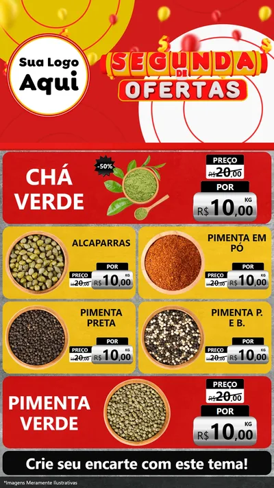 Modelo de TV para TV Vertical com o tema Segunda de Ofertas para Produtos Naturais